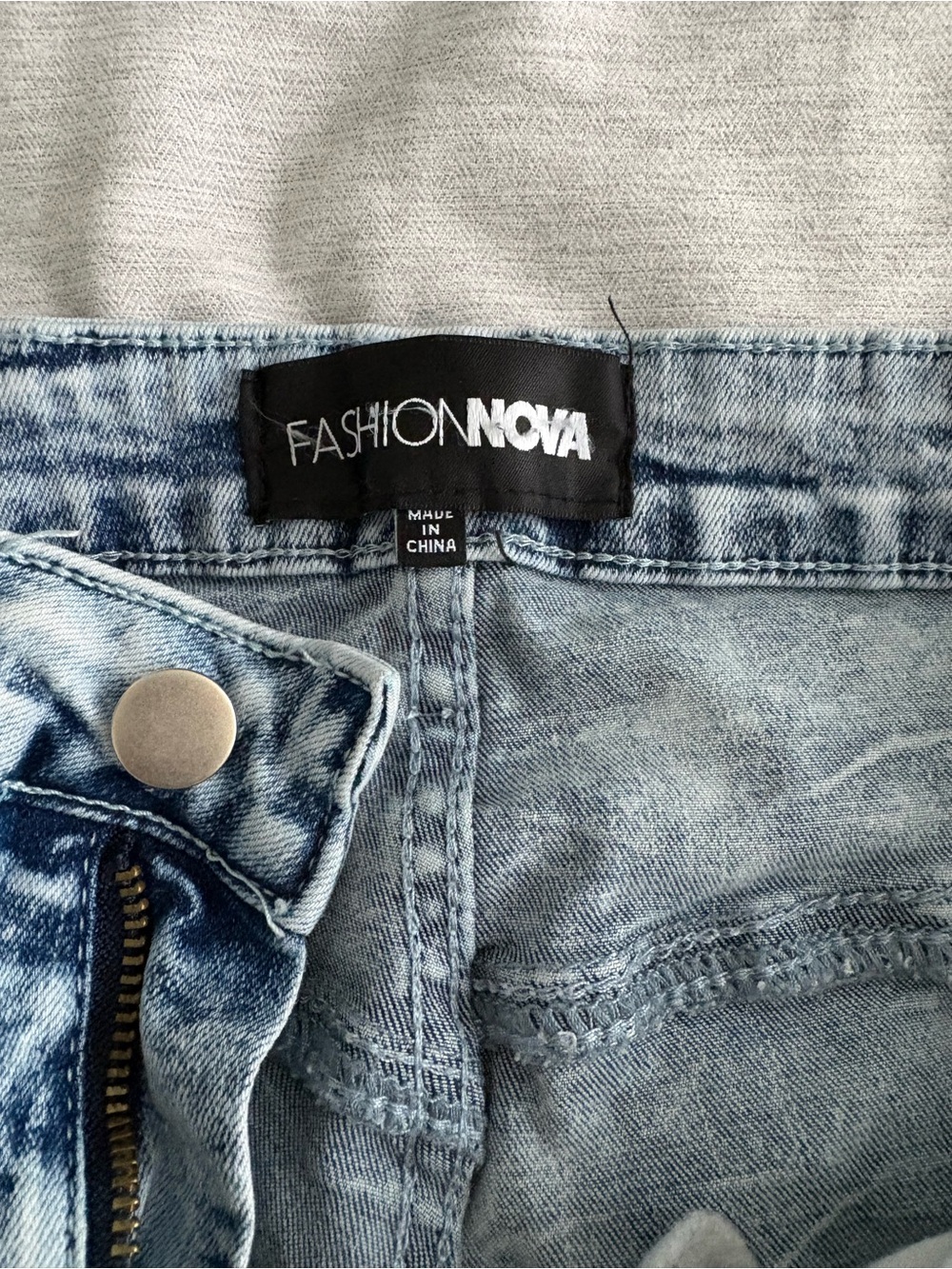 Fashion Nova Washed Blue High-Rise Denim Jeans